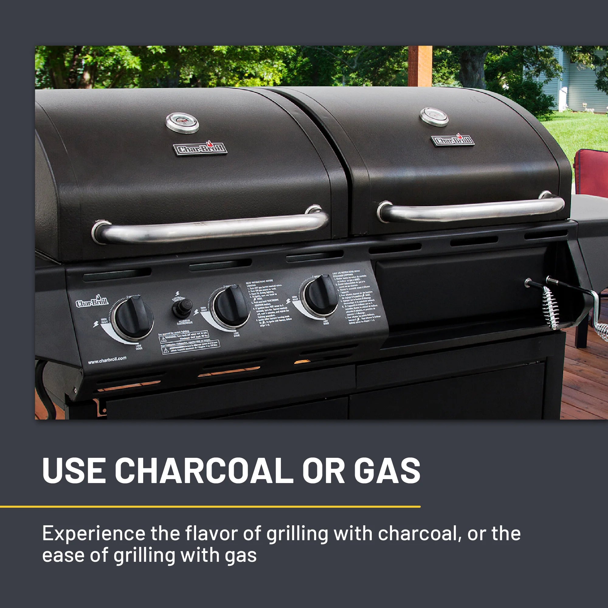 Deluxe Charcoal & Gas Combo Grill