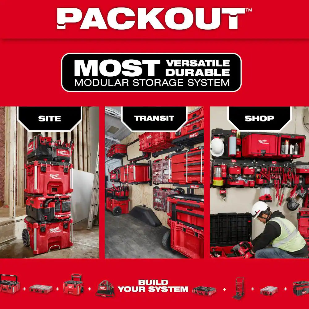PACKOUT 22 In. Rolling Modular Tool Box LP Handle,22 In. Large Tool Box,18.6 In. Tool Storage Crate Bin