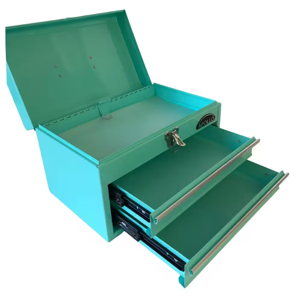 14 In. Green 2-Drawer Hand Tool Box