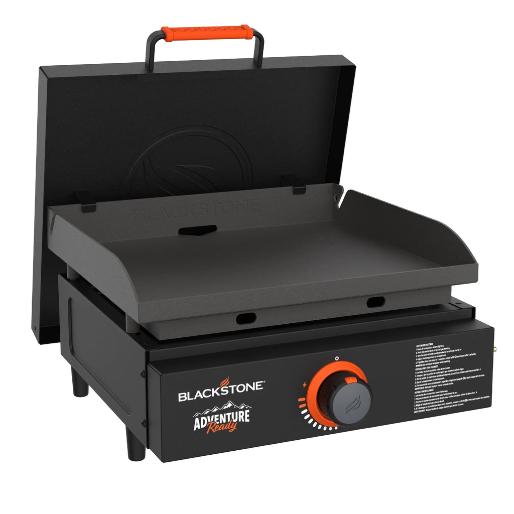 Single Burner 17" Adventure Ready Propane Tabletop Griddle with Hard Cover