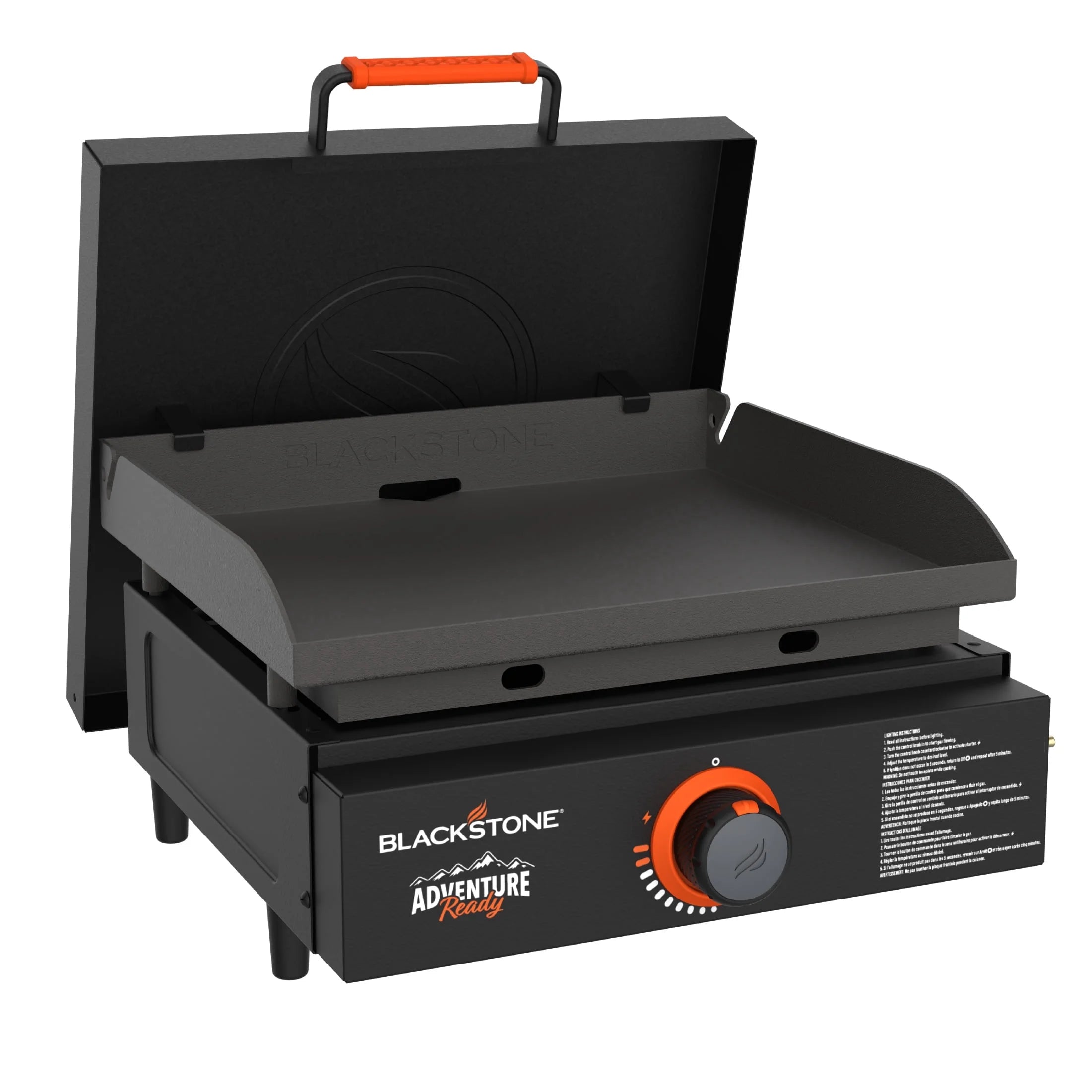 Single Burner 17" Adventure Ready Propane Tabletop Griddle with Hard Cover