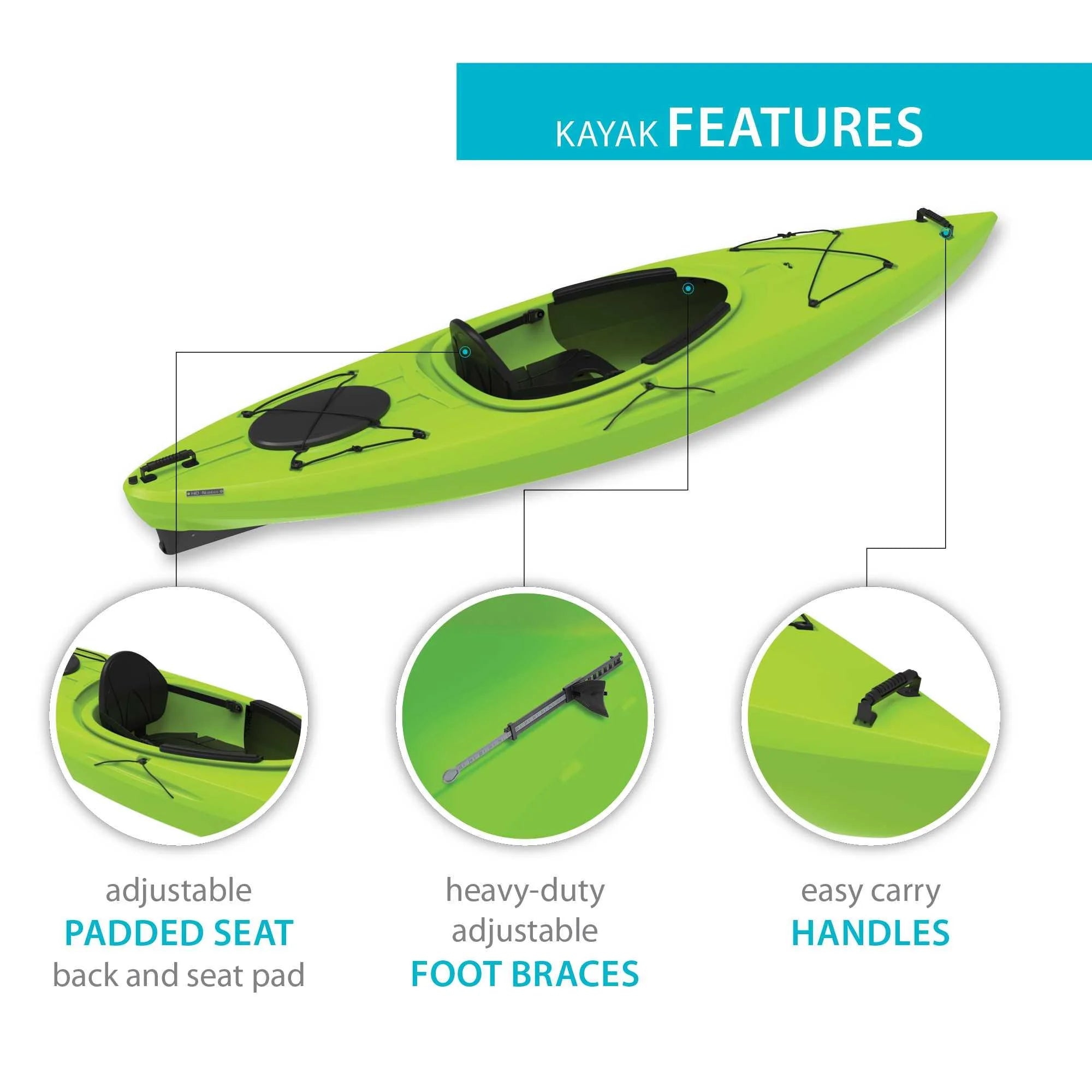 90766 Revel 10 Sit-Inside Kayak Lime Green