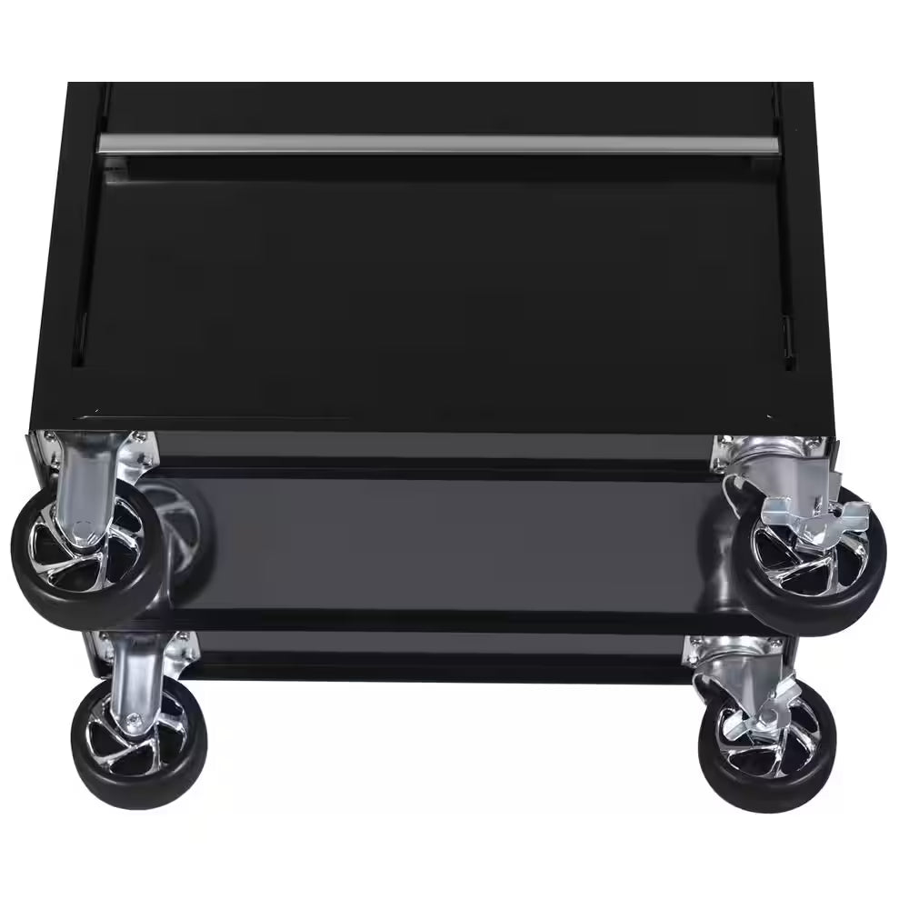 Tool Storage 27 In. W X 18 In. D 5-Drawer Gloss Black Rolling Tool Cabinet