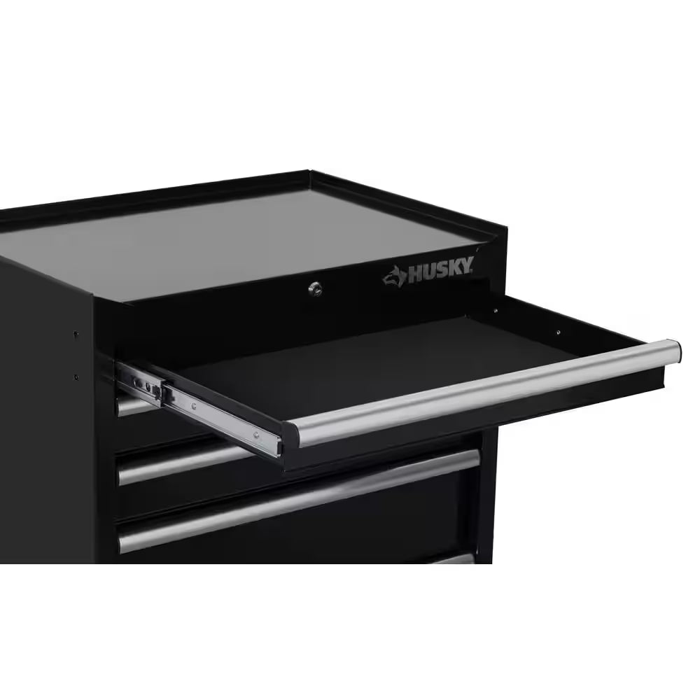 Tool Storage 27 In. W X 18 In. D 5-Drawer Gloss Black Rolling Tool Cabinet