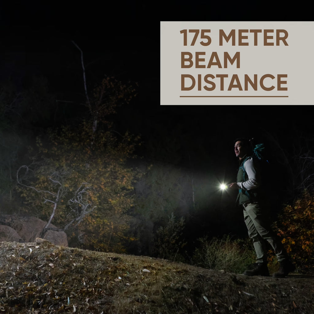 Jeep Rechargeable LED Flashlight with Power Indicator, High Powered 1,000 Lumens, EDC Torch Light, Durable for Camping, Tactical, Emergency Use, Running and Hunting