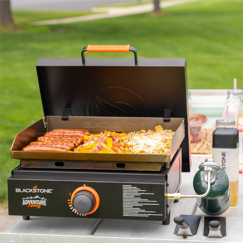 Single Burner 17" Adventure Ready Propane Tabletop Griddle with Hard Cover
