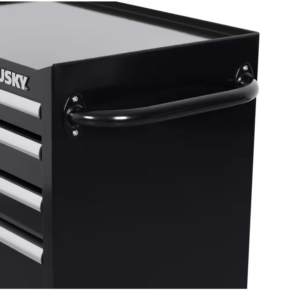 Tool Storage 27 In. W X 18 In. D 5-Drawer Gloss Black Rolling Tool Cabinet