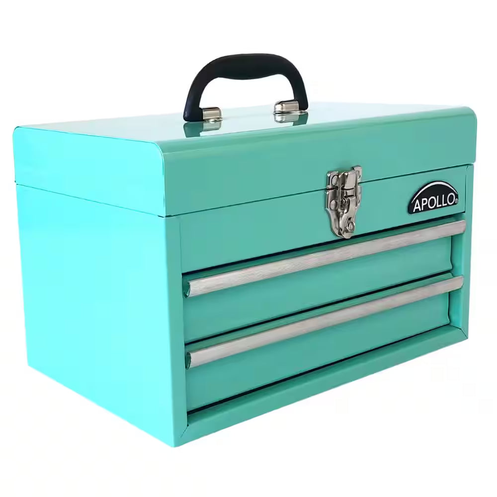 14 In. Green 2-Drawer Hand Tool Box