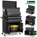 2-IN-1 Tool Chest & Cabinet, Large Capacity 8-Drawer Rolling Tool Box Organizer with Wheels Lockable, Black
