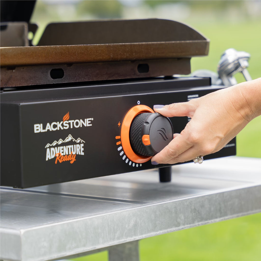 Single Burner 17" Adventure Ready Propane Tabletop Griddle with Hard Cover