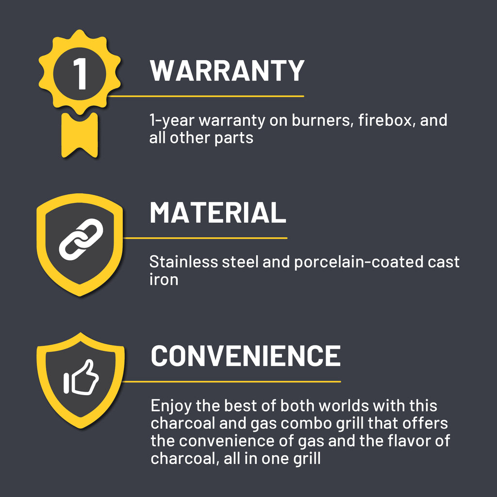 Deluxe Charcoal & Gas Combo Grill