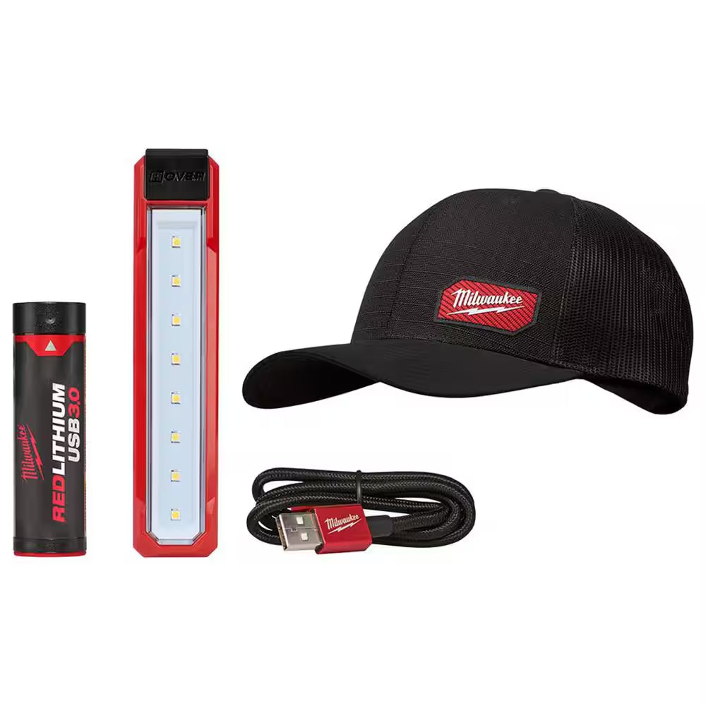 445 Lumens LED Rover Rechargeable Pocket Flood Light with GRIDIRON Black Adjustable Fit Trucker Hat
